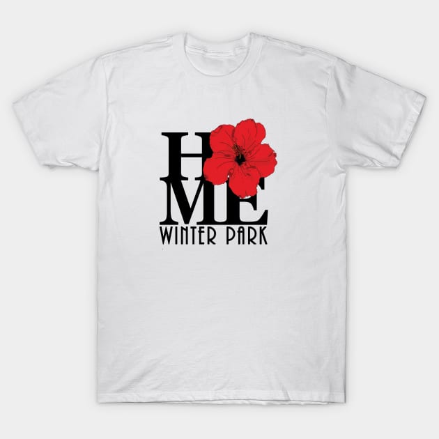 HOME Winter Park Red Hibiscus T-Shirt by HomeBornLoveFlorida